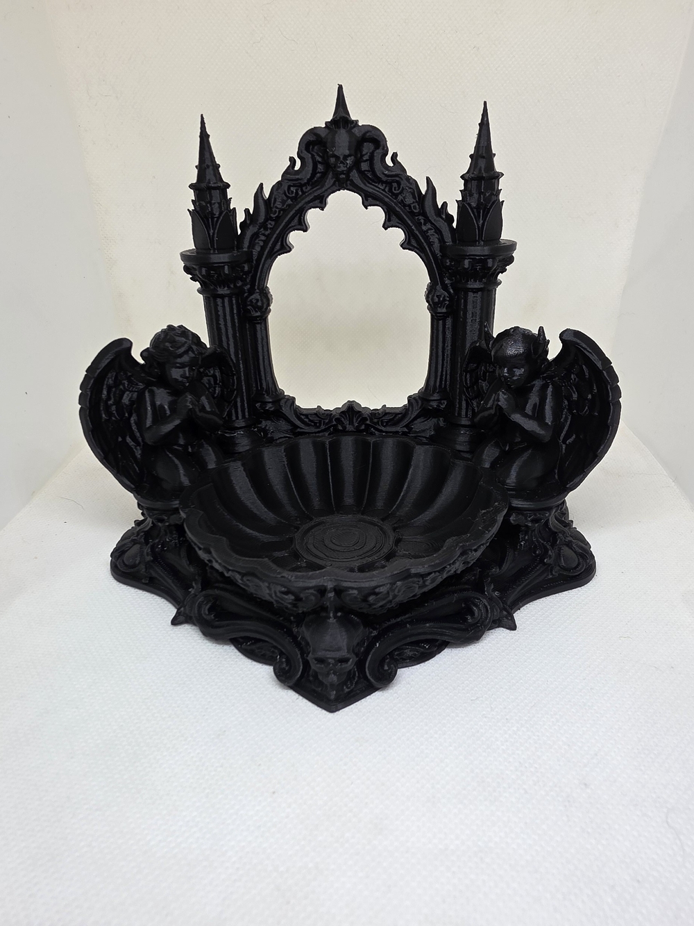 Black Gothic Angel Vanity Soap Dish Jewelry Tray